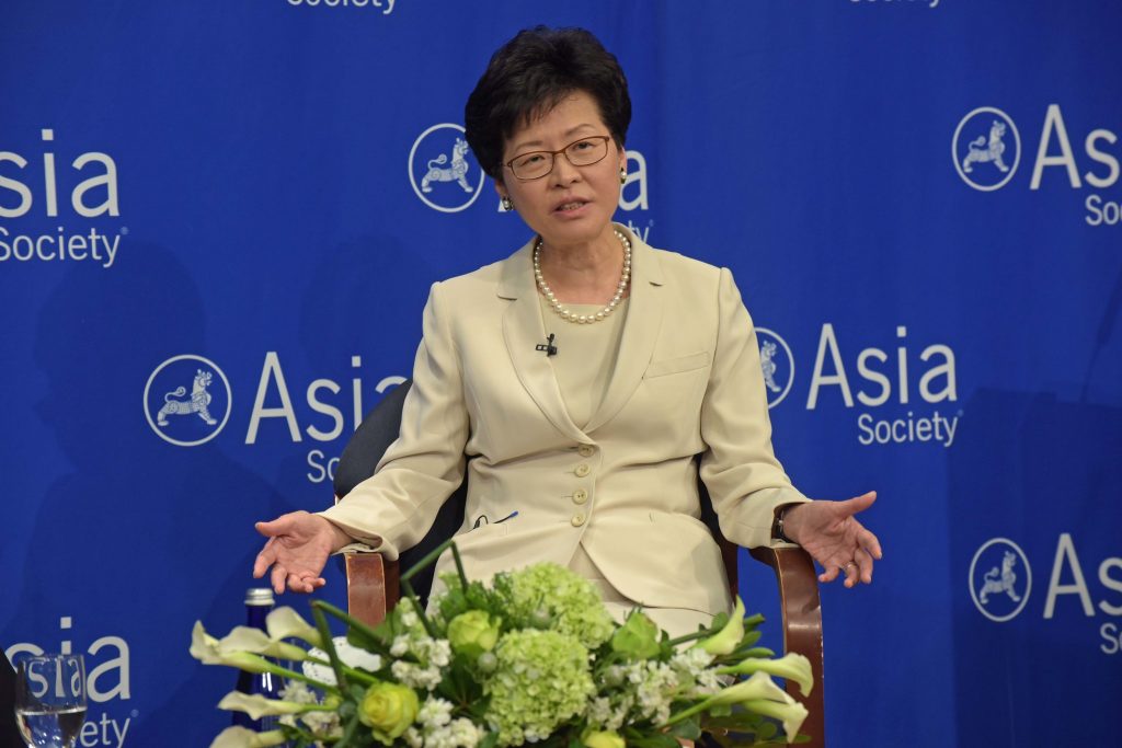 Hong Kong Chief Executive Carrie Lam. : Elsa Ruiz/Asia Society