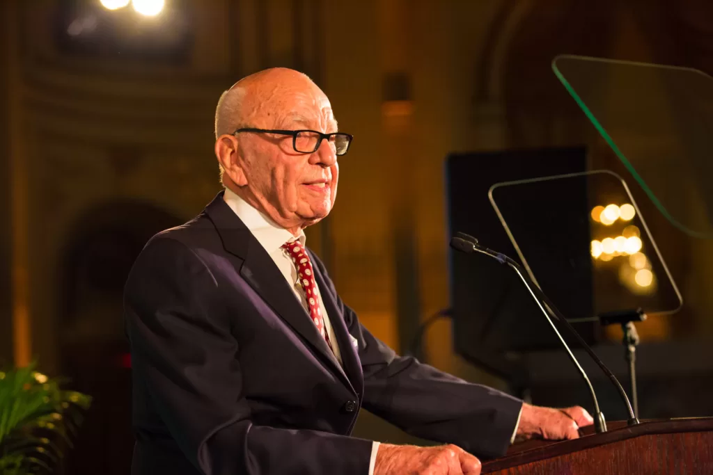 Rupert Murdoch is stepping away from News Corp, but the media empire is staying in the family. : Rick Gilbert, Hudson Institute, Flickr CC BY 2.0