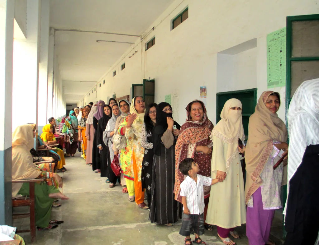 Pakistan has one of the largest gender gaps in voting in the world with men outnumbering women by many millions. : Image by Rachel Clayton/Department for International Development is available at http://tinyurl.com/bdhc5bfu CC BY 2.0 DEED