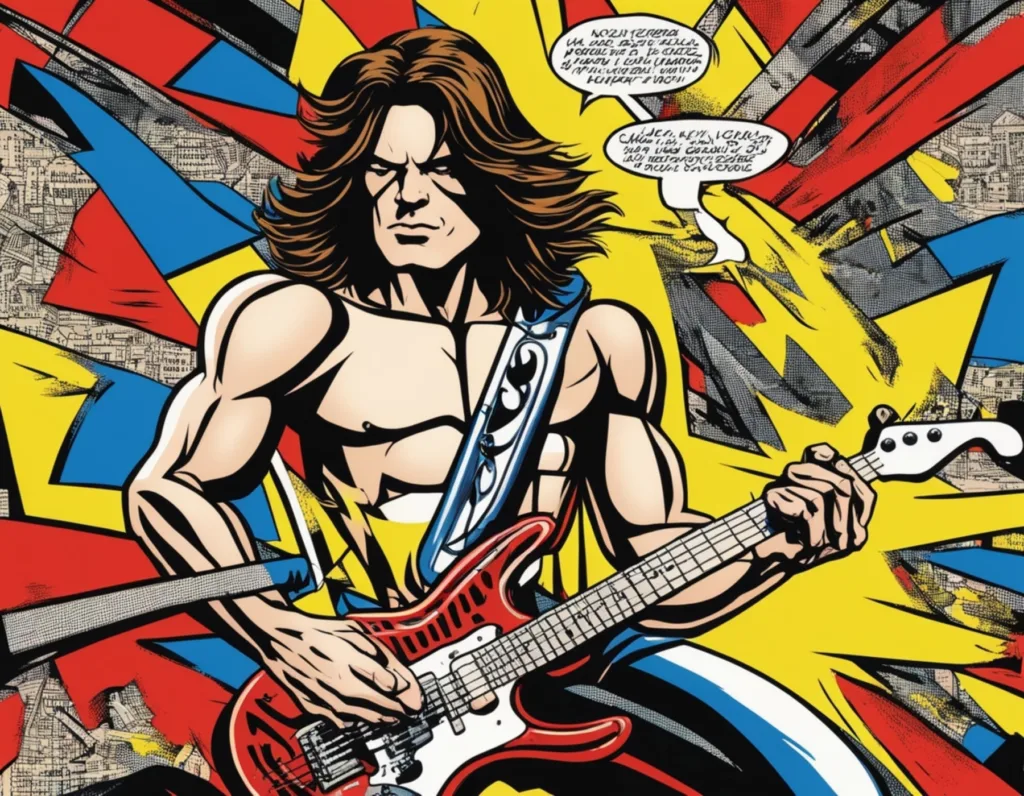Pop art generator: “Eddie Van Halen”, via deepai.org