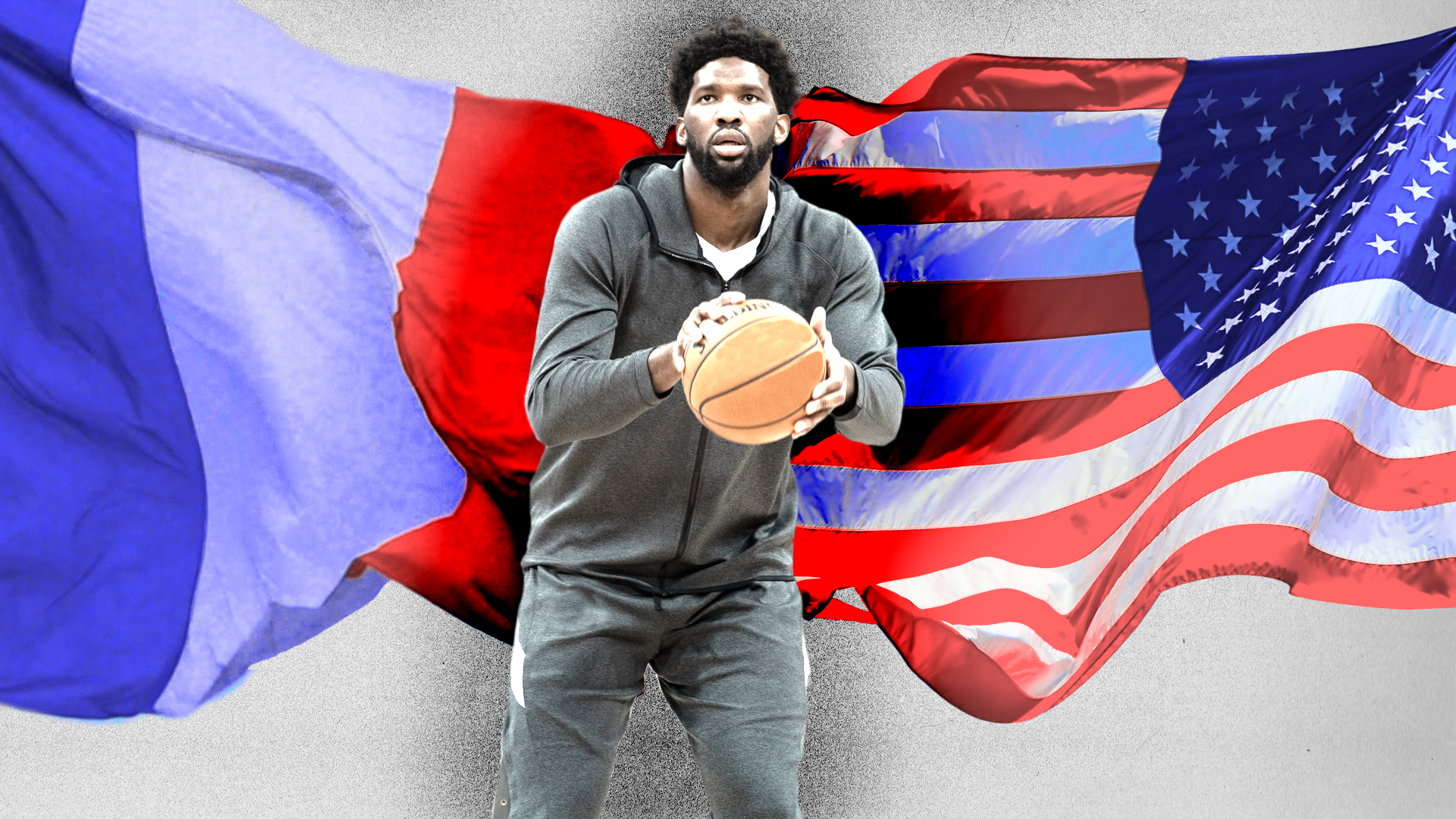 Basketballer Joel Embiid has courted controversy by playing for Team USA instead of France at the Olympics. But his reasoning goes far beyond the hardwood. : Illustration by Michael Joiner, 360info, image via All-Pro Reels, Wikimedia Commons CC BY 4.0