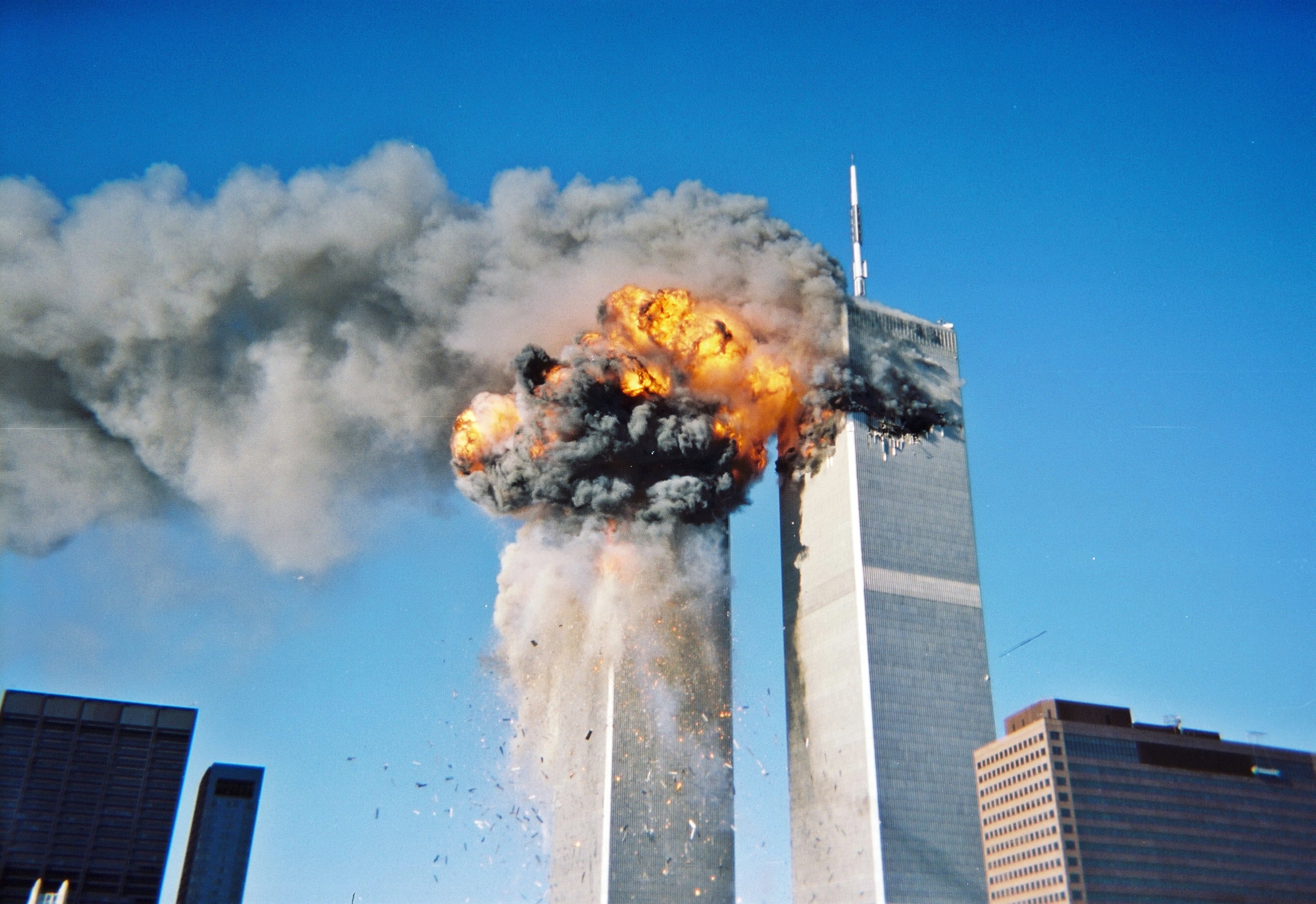 The September 11, 2001 attacks on the Twin Towers was a turning point in the global fight against terrorism. : available at https://www.flickr.com/photos/rudis323/42995258670 Public domain