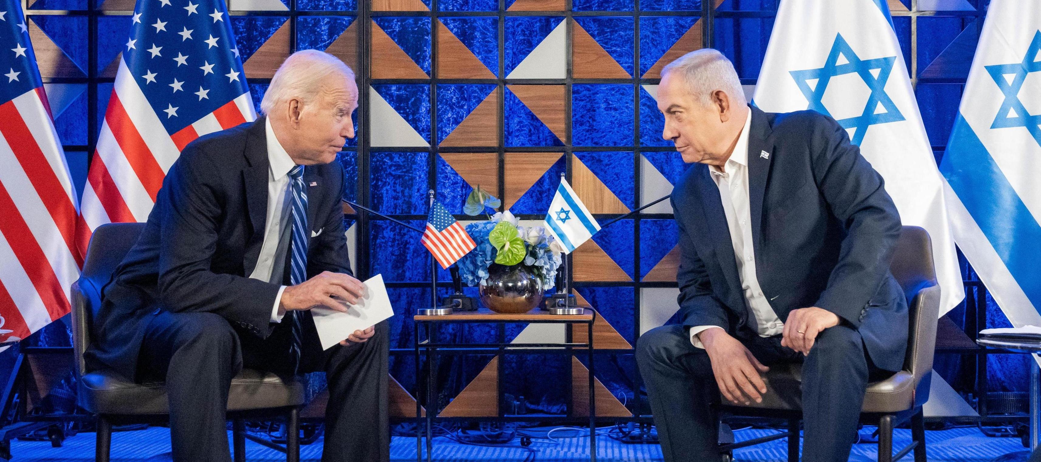 US President Joe Biden meets with Israeli Prime Minister Benjamin Netanyahu : The White House Public Domain